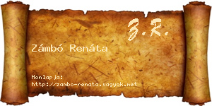 Zámbó Renáta névjegykártya
